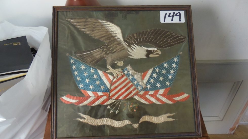 Early silk embroidered panel