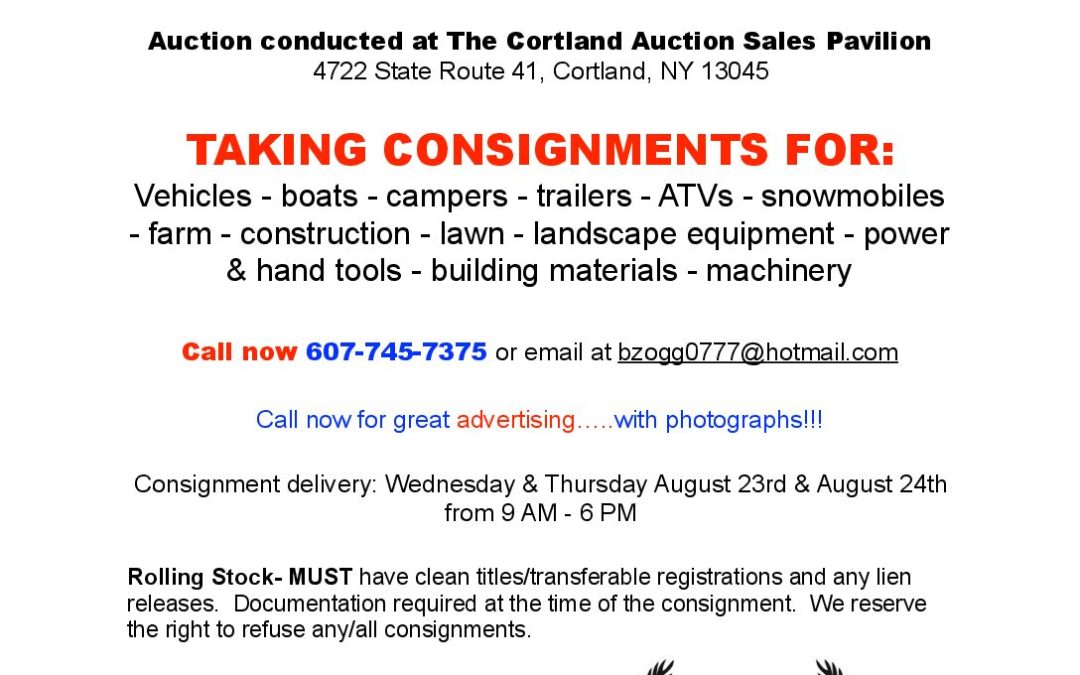 Consignment flyer | Z and R Auction Co | Commercial & Residential Real ...